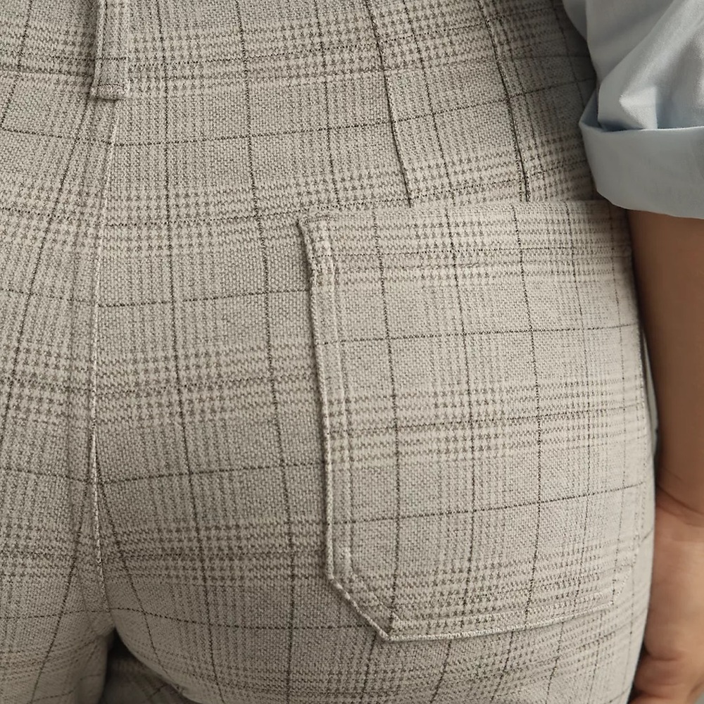 Anthropologie The Colette Knit Plaid Crop Wide-Leg Pants by Maeve - Picture 4 of 9